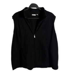 Croft & Barrow Women’s SZ XL Black Fleece Style Vest With Full Zip and Pockets
